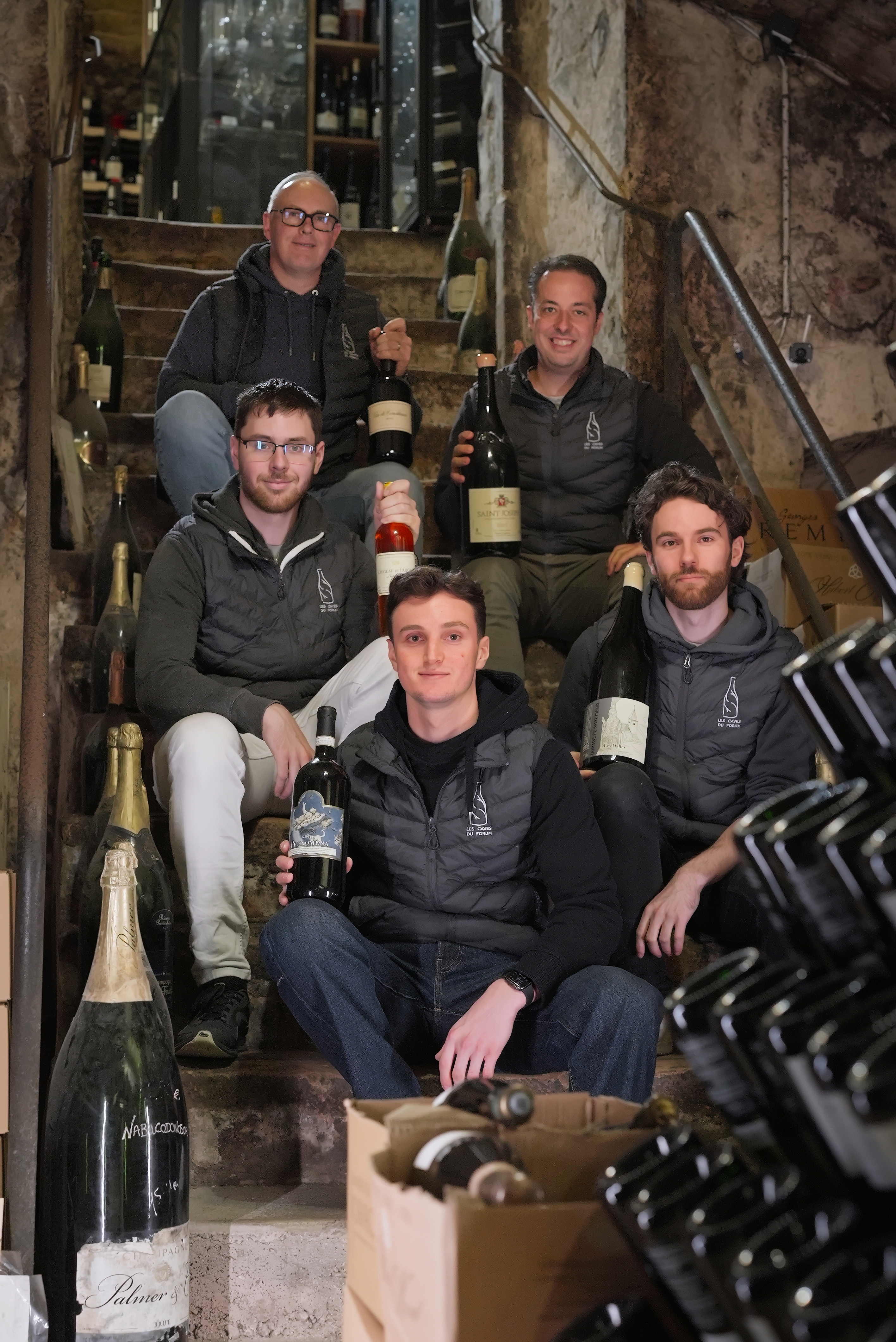 L'équipe des Caves du Forum à Reims